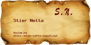 Stier Netta névjegykártya